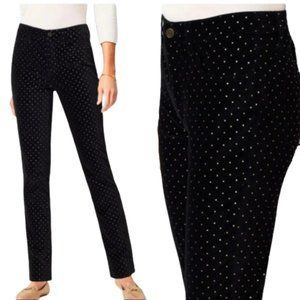 Talbots Cotton Velveteen High Waisted 5-Pocket Pants Dotted in Gold - 16P